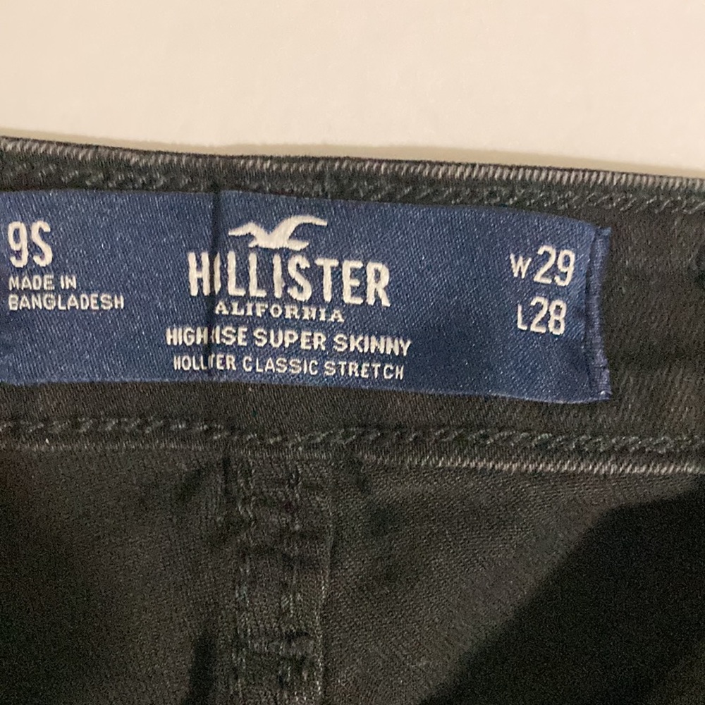 Hollister Distressed black classic stretch jeans W29 L28 High-Rise Super Skinny. - Picture 12 of 15